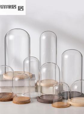 亚克力玻璃罩亚克力罩展示玻璃罩永生花罩手模LED灯罩圆柱形防尘