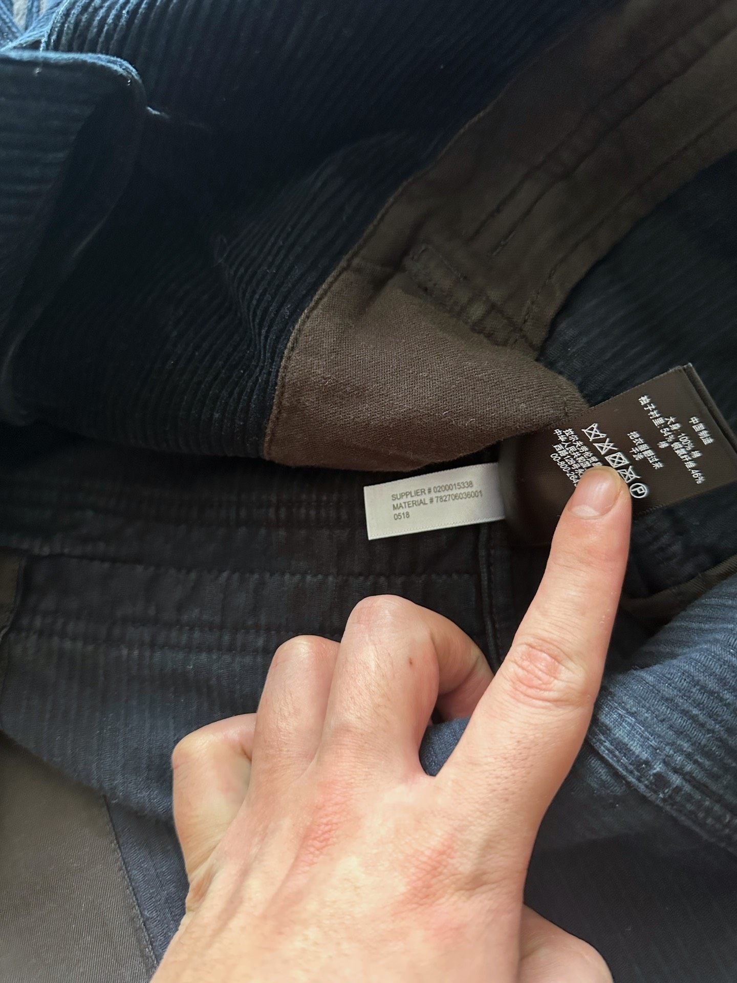 RRL Dark Indigo Corduroy Suit Jacket — detail