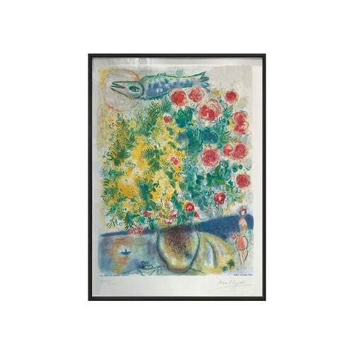 世界名画《chagall》夏加尔抽象装饰画书房客厅工作室软装挂画
