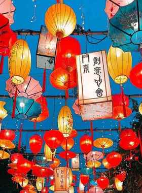 中秋景区步吊行街廊通道灯笼装饰走古风绘画中式星球形FSQ中国风