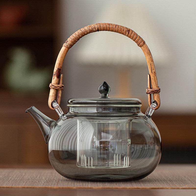 明火加热玻璃茶壶耐高温电热陶瓷炉围炉茶壶大容量升降梁水壶水壶