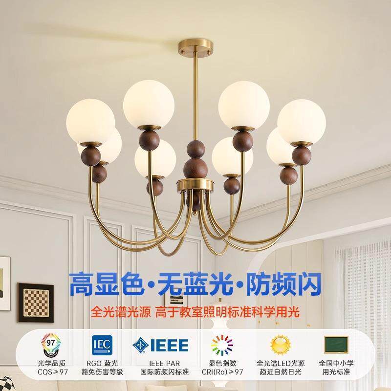 中古灯客厅主2024年新款美式灯吊餐厅灯272具法式魔灯豆复古风卧