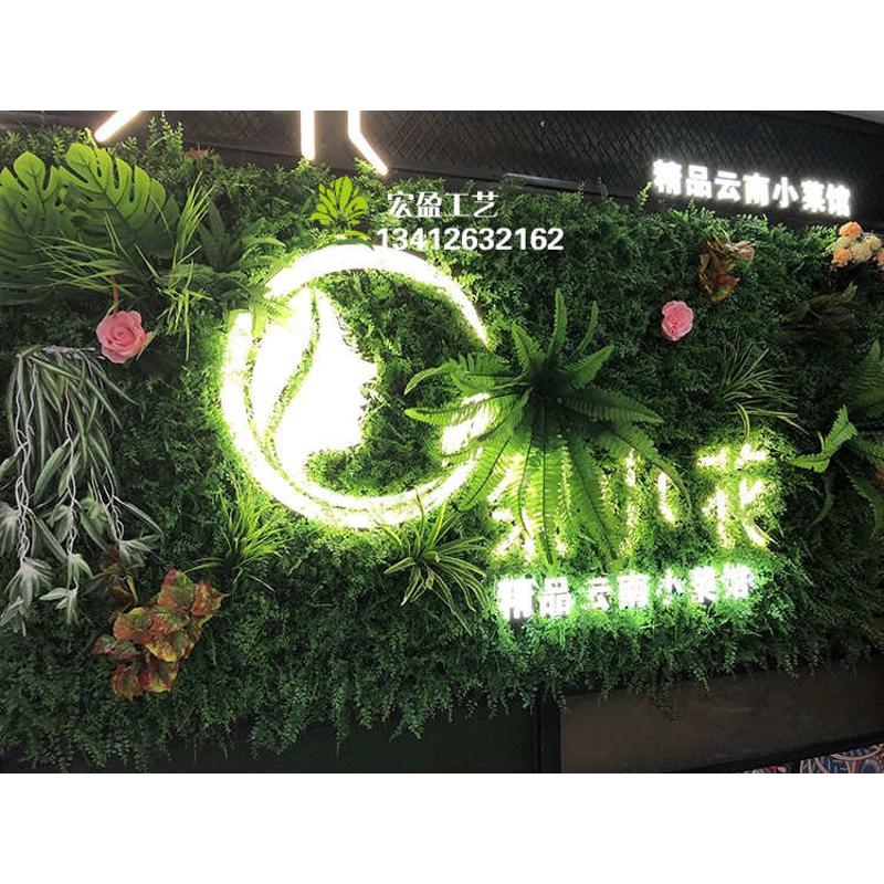 绿植墙东莞仿真植物墙装饰室内背景花墙面绿草壁挂塑料假草坪门头