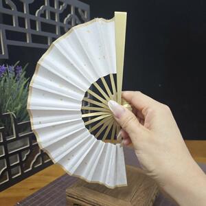 宣纸玉竹折扇空白书画绘画扇子古风水磨玉竹文玩工艺扇子苏工扇面
