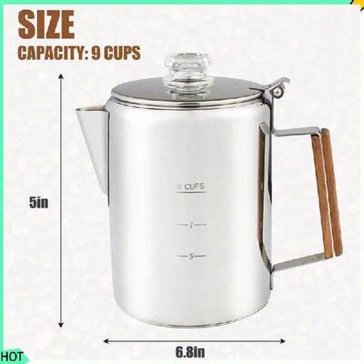 AWAH Coffee Percolators Stovetop For Camping Stainless
