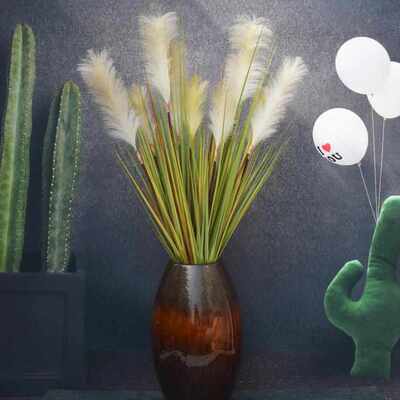 北欧芦苇仿真蒲苇草大型盆景 芦苇蒲草水烛装饰摆件绿植橱窗陈列