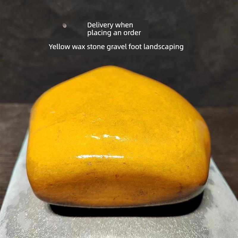 【正品旗舰店】黄蜡石乌龟晒台天然小鱼缸园林观赏造景石黄喉苗发