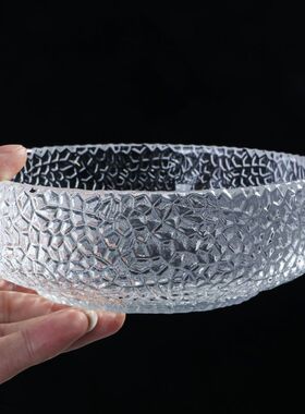 欧式水晶玻璃烟灰缸创意描金边烟缸 客厅家用个性潮流圆形玻璃碗