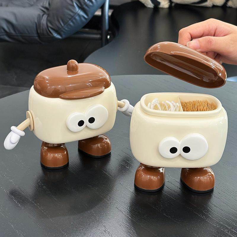 【品牌正品】大眼睛家用牙签盒创意可爱牙签罐棉签筒牙线收纳盒新,收纳整理,牙签盒,淘宝优惠券,粉丝福利购,淘宝优惠卷