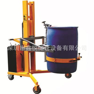 半电动油桶翻转车电动直角支腿堆高车可倾式油桶倒料车DTF00