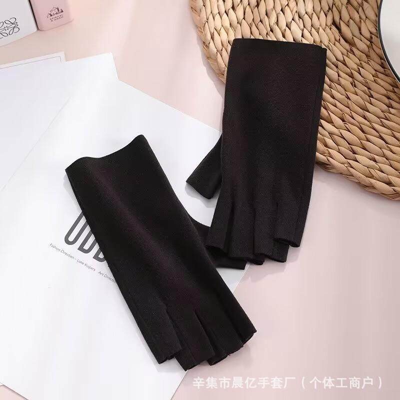 冬季德绒保暖女士学生加绒写字露指半指手套加厚护手腕男防寒冬天,服饰配件/皮带/帽子/围巾,手套,淘宝优惠券,粉丝福利购,淘宝优惠卷