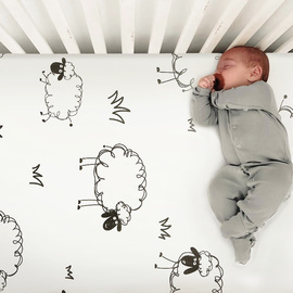 婴儿床床笠儿童床床单纯棉，宝宝拼接床上用品幼儿园，床垫罩可定制做