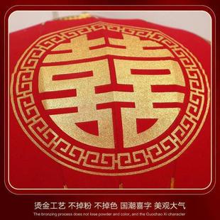 结婚喜字灯笼大红植绒灯笼结婚阳台婚庆灯笼结婚灯笼宫灯户外用品