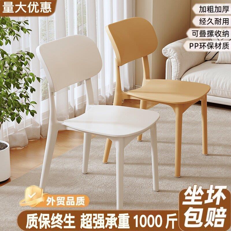 塑料椅子加厚家用餐椅靠背椅餐桌椅出租房用新款商用饭厅吃饭凳子