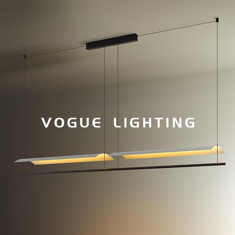 设计师款吊灯北欧极简约吧台餐厅工作室新中式茶室创意长条形灯具