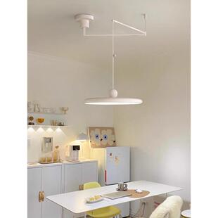 轻法式 餐厅可位移吊灯旋转摇臂长杆餐桌灯设计吧台岛台吊灯