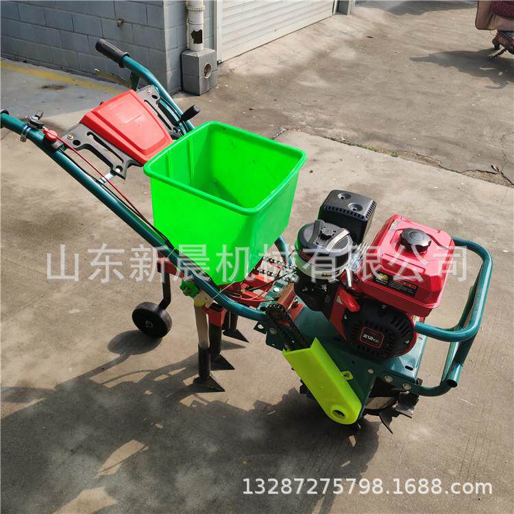 小型茶园菜地施肥机 汽油免耕耘地机双行玉米播种机