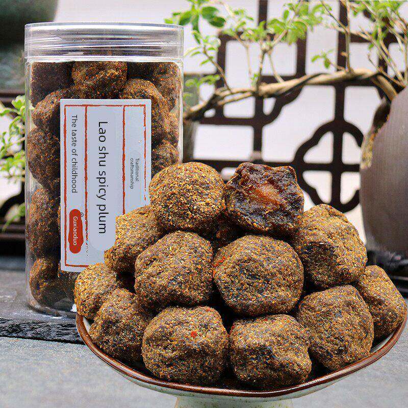 老树辣味话梅250g罐装辣酸甜肉厚大梅子日晒味浓辣梅杭州特产蜜饯