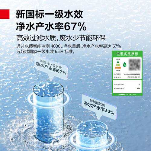 德玛仕 商用开水器净饮直饮水RO五级反渗透智能换芯DMS-RO400-3L9
