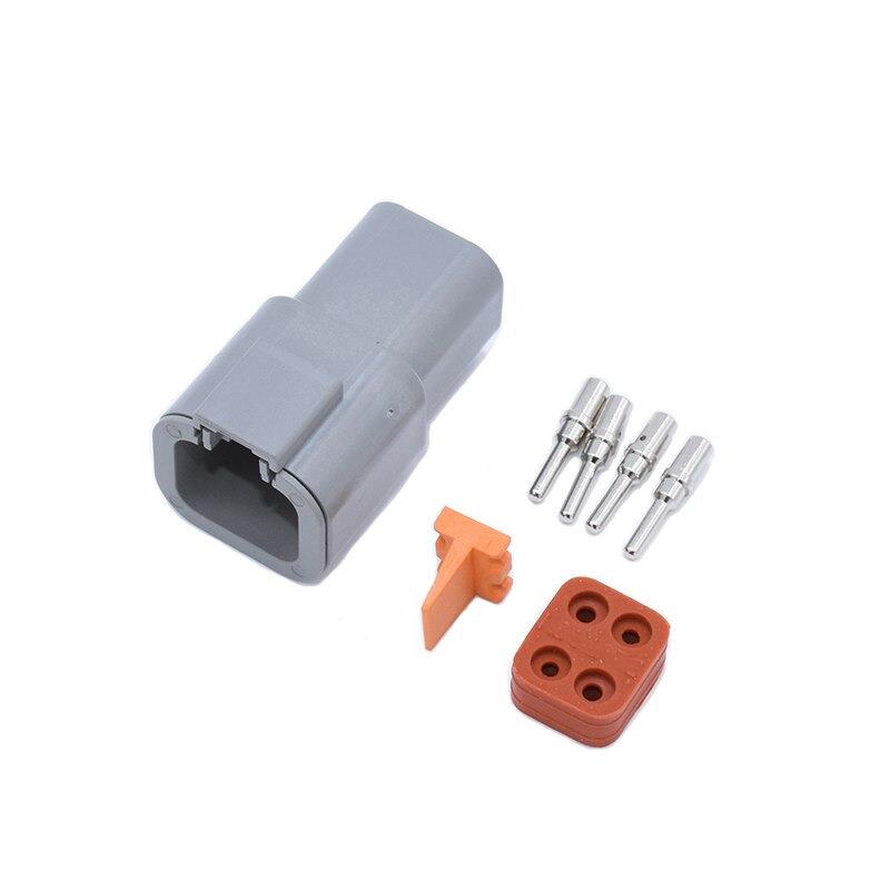 DTP04 4P DTP06 4S 公母端一套带针4针 防水母座和公座 DTP线连接