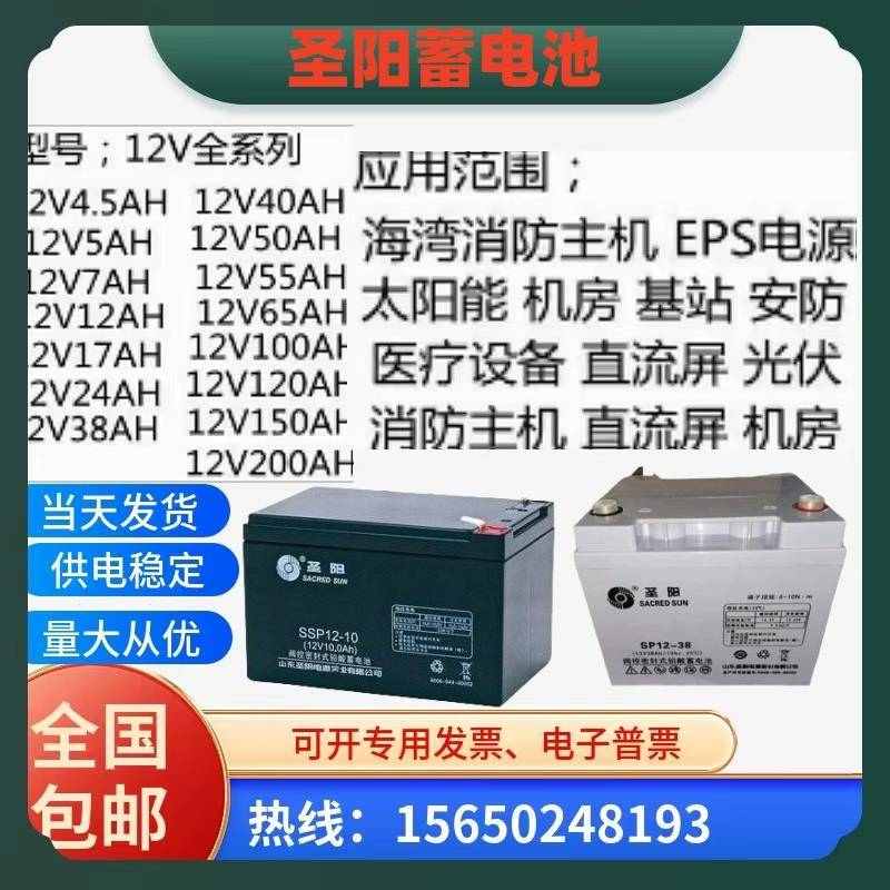 圣阳阀控式免维护蓄电池SP12-100/12V7A12A17A18A24A33A38A40A65A