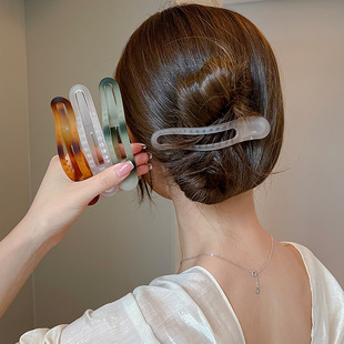 大号抓夹鸭嘴夹女发夹发量多脑后勺一字夹透明发卡头饰盘头发夹子