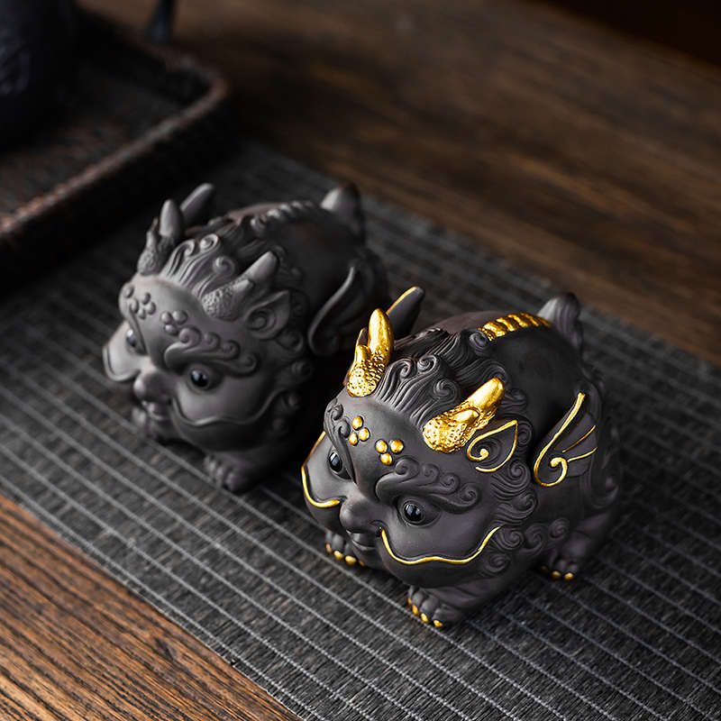 福建省手工紫砂貔貅茶宠紫砂貔貅招财可养茶水摆件创意小摆件茶台