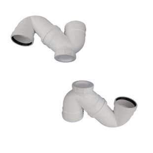 HDPE柔性承插静音排水管材管件 连接平面四通排水管道 压盖式