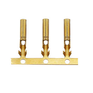 批发2.35单脚公母圆管铜管端子 2.0双脚防水插头连续接线端子