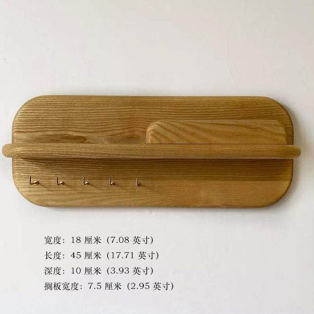 挂衣架门墙上壁挂钩入户进口玄关542挂实木挂衣钩墙上钥匙衣服置