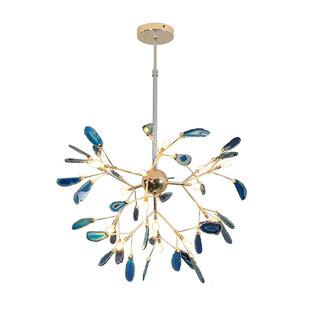 网红客北欧吊灯个抖音厅卧室性创意房间灯火七彩玛瑙萤虫灯具