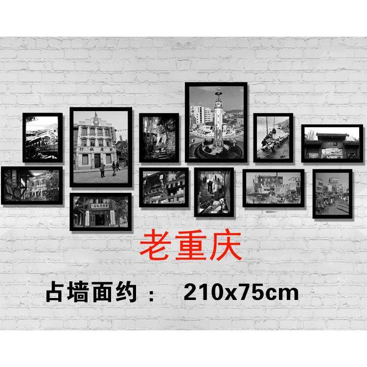 黑白老照片装饰复古怀旧挂画餐厅壁画重庆火锅餐馆饭店个性墙面画