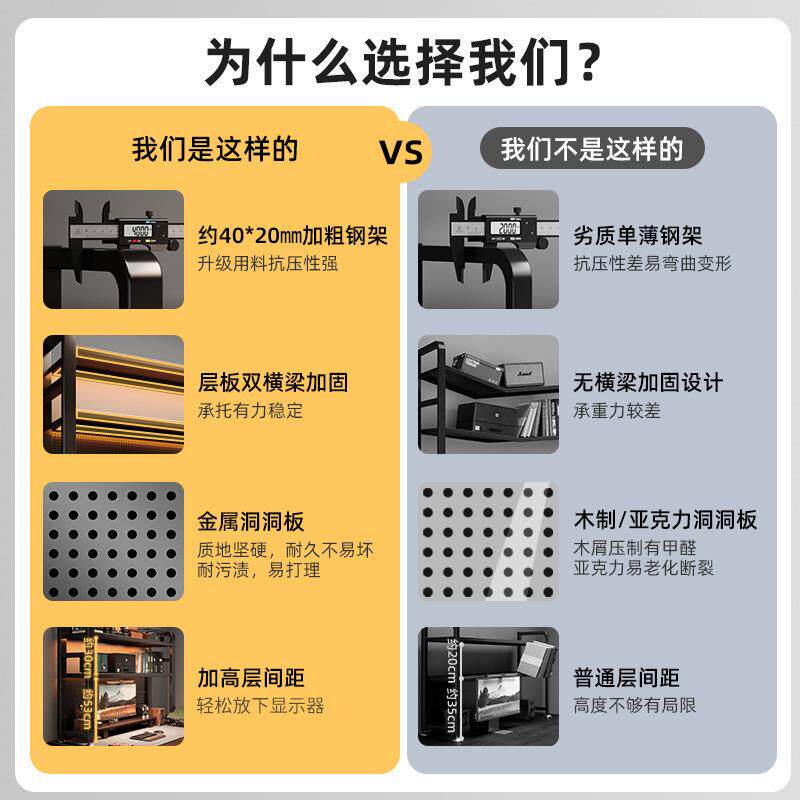 桌面置物架书桌上洞洞板收纳架办公桌一体电脑桌学生立式多层书架