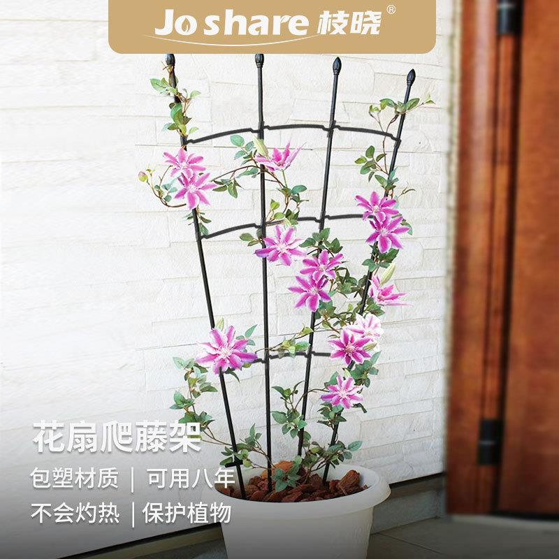 枝晓 花扇种植架 爬藤月季风车茉莉爬藤架支架花盆架子包塑架子