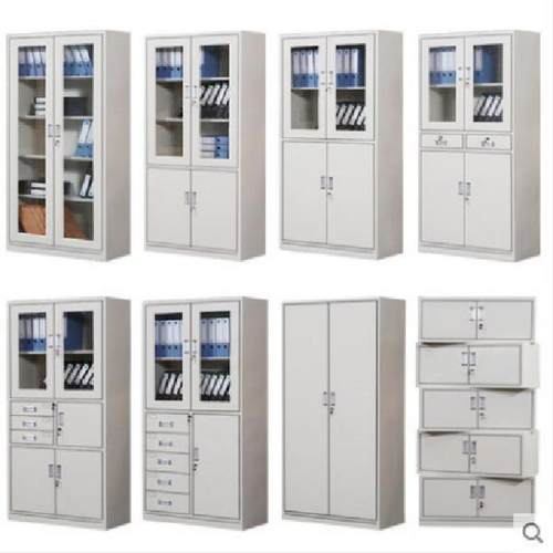 文件铁皮柜档案整理对门带抽屉锁办公室资料柜子玻璃储物财务柜