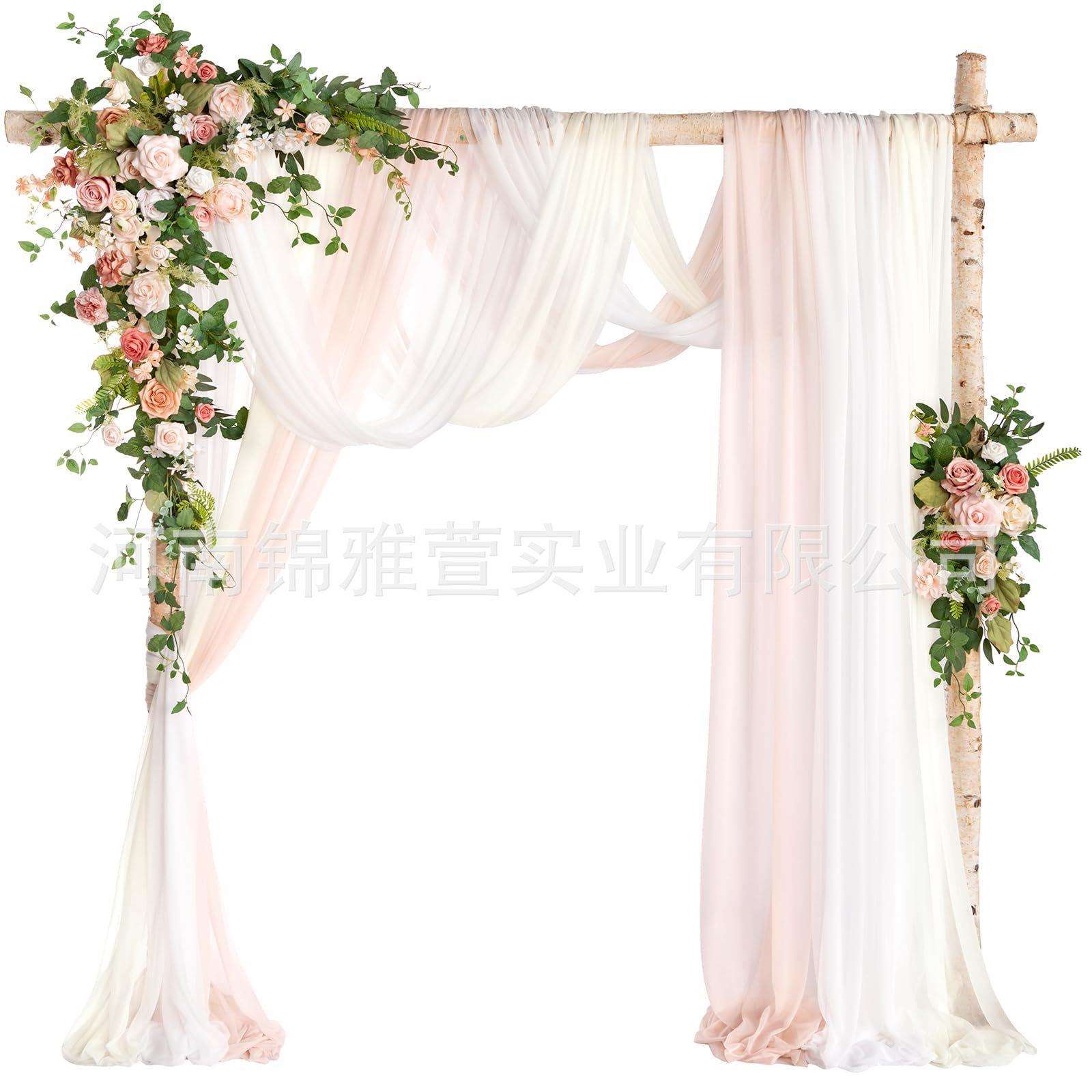 拱门仿真花五件套帷幔纱幔人造花婚礼装饰背景户外供货