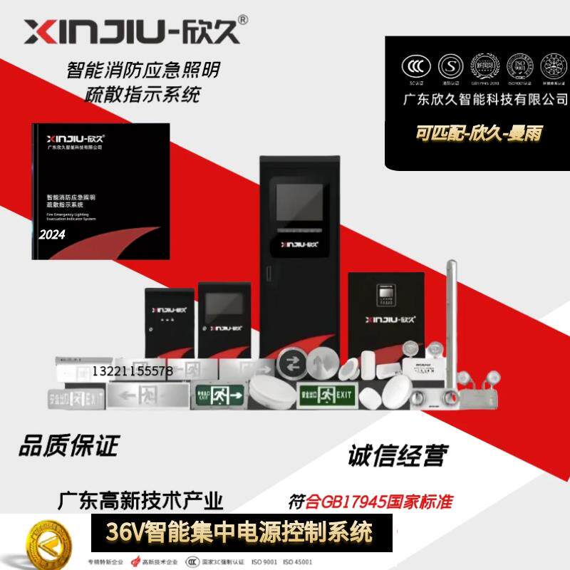 欣久照明低压DC36v智能消防应急照明系统集中电源疏散安全出口灯