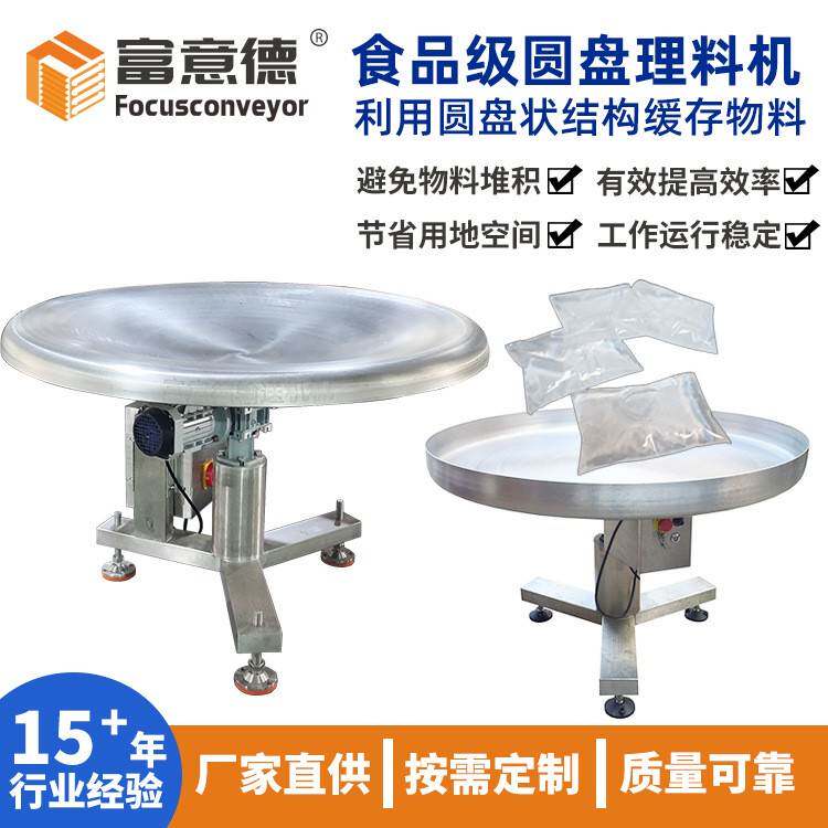 厂家供应包装成品缓存转盘机圆盘理料机全自动回旋式理料盘