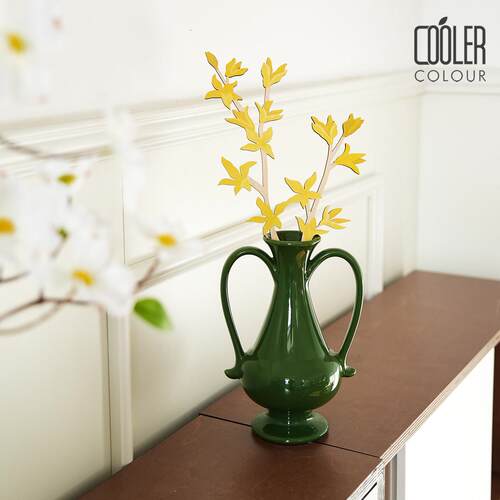 CoolerColour覆古绿陶瓷花瓶花器干 干燥花水培插花家居艺术摆件i