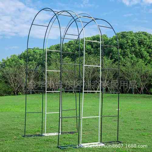 墨绿色葡萄架铁艺月季拱门花架爬藤架攀爬植物花卉支架杆底座户外