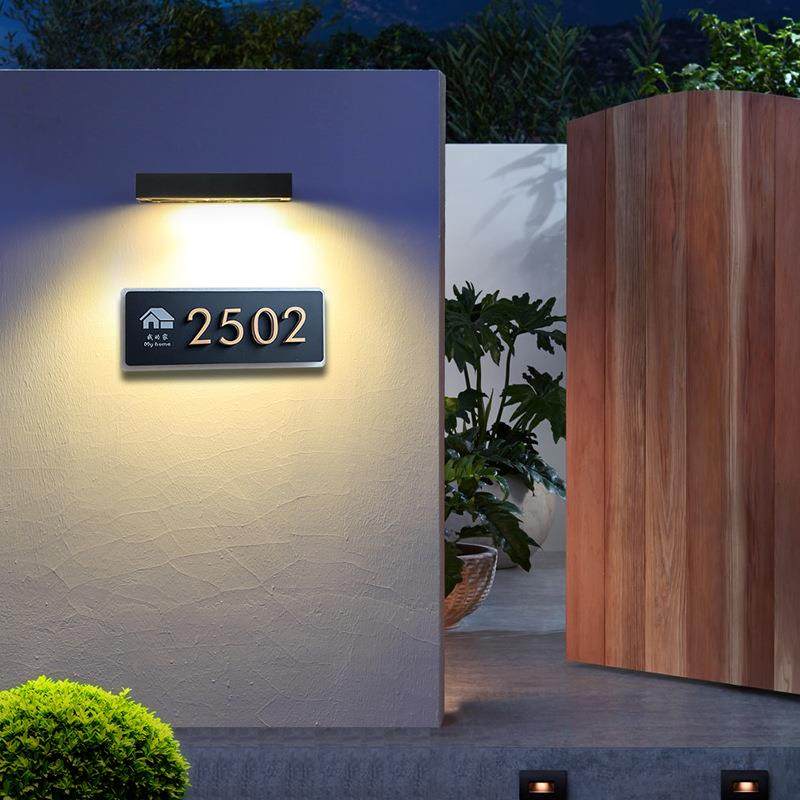 太阳能户外壁灯庭院灯阳台大门口两侧前灯室外防水简约外墙门牌灯