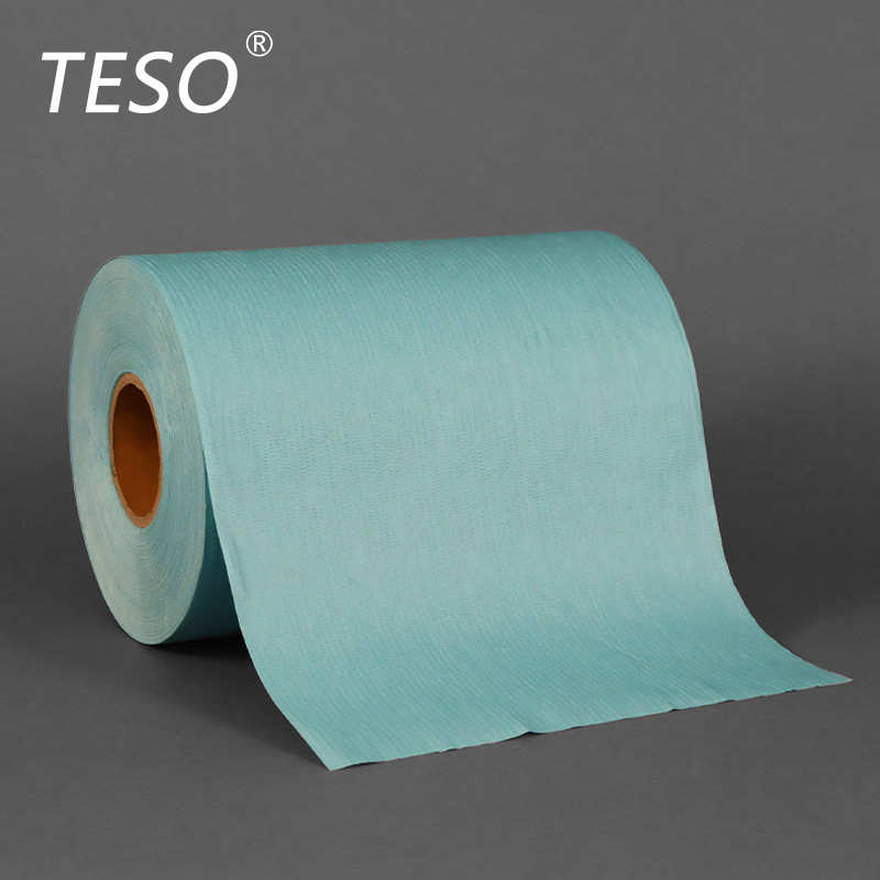 81050绿色长条压花大卷无尘擦拭纸 工业大卷无尘纸除尘纸吸油吸水