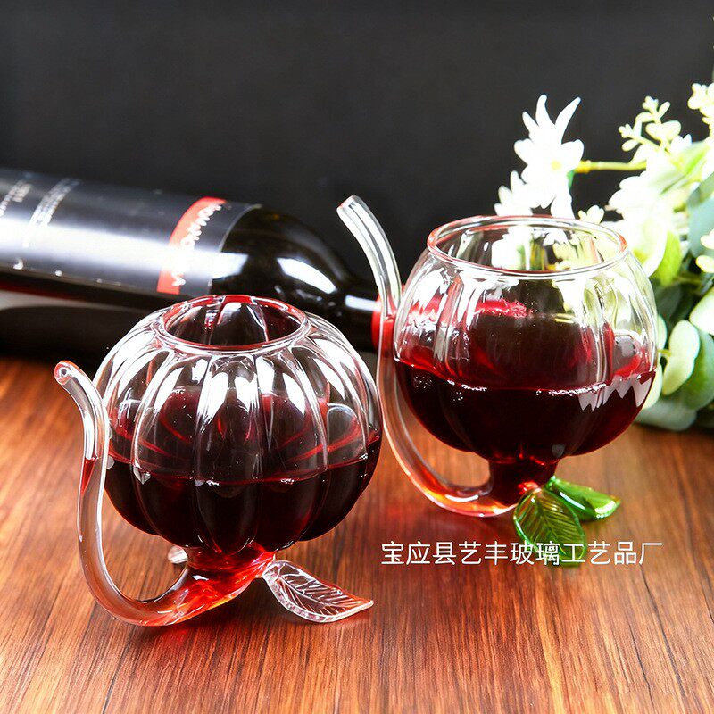 创意南瓜吸血鬼杯树叶底座果汁杯酒吧鸡尾酒杯分子酒杯连通器杯子