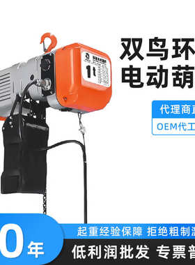 双鸟牌电动葫芦链条起重提升机1吨2t3T5t鬼头款SHH-A型环链电葫芦