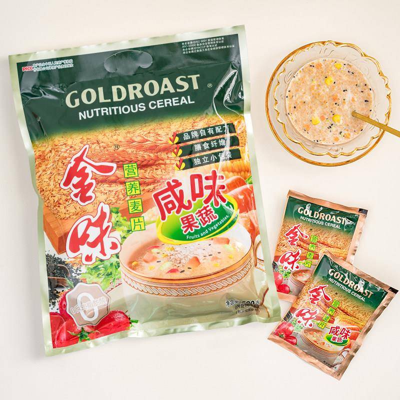 金味咸味果蔬麦片600g冲泡即食咸味燕麦片学生上班族早餐下午茶