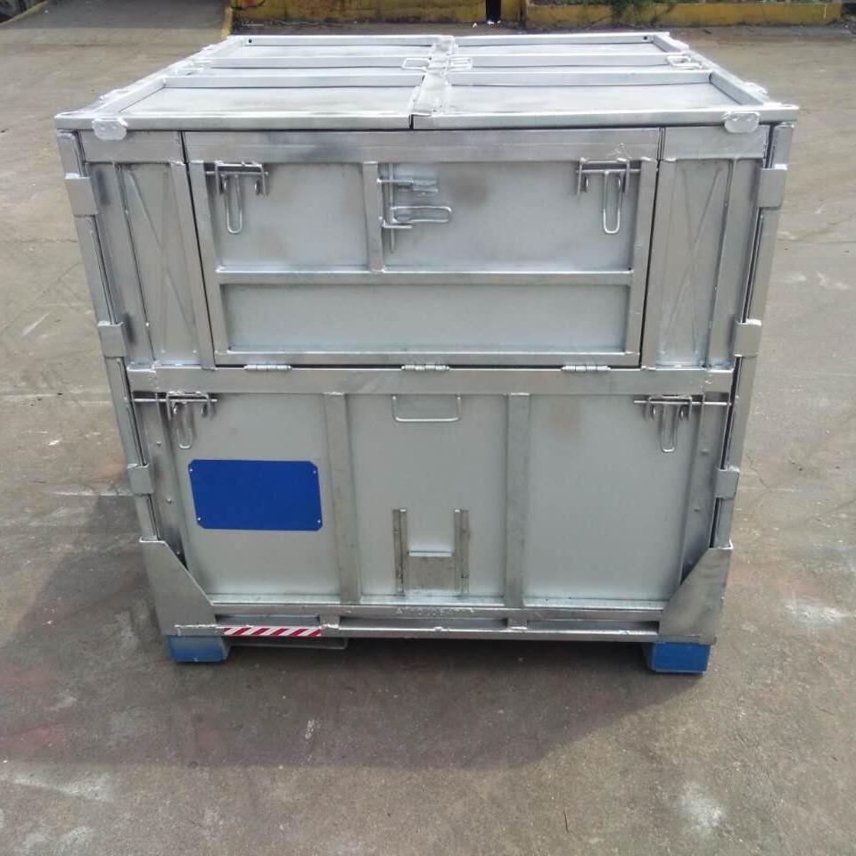 可折叠可堆垛金属液体箱IBC液体装化学容器上下装卸口配合液体袋