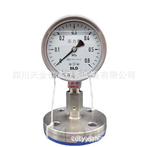 北京布莱迪全不锈钢耐震压力表隔膜压力表YTHN-100MFB法兰式60MPA