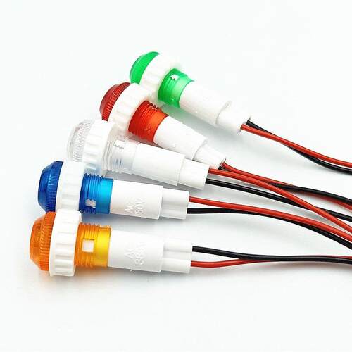 XD10-6防水指示灯LED工作电源信号灯3V5V6V9V12V24V220伏开孔10mm