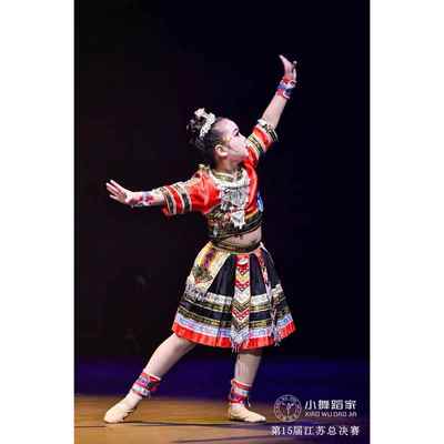 新儿苗族独舞演出少数表民族土家族侗舞蹈服饰演服童装族套装