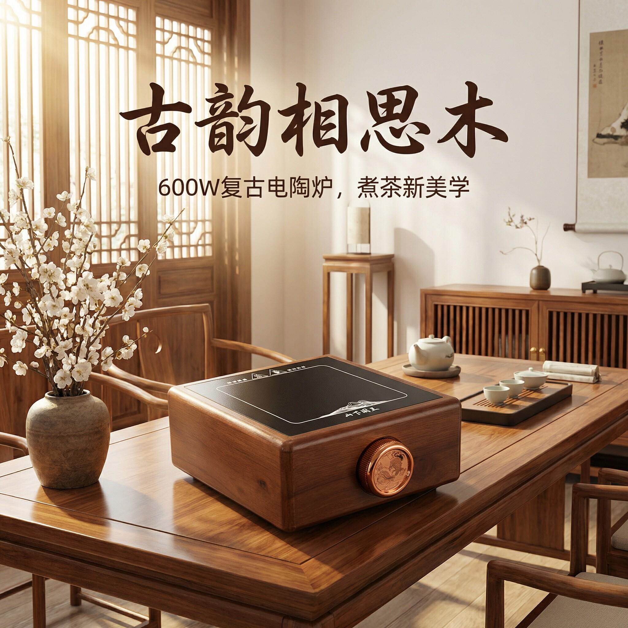 2026新款实木黑晶炉煮茶炉家用小型电热炉子迷你电磁炉烧水摩卡壶
